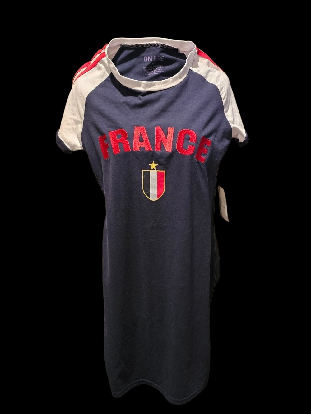 Navy, White & Red 'FRANCE' Soccer Tee Dress